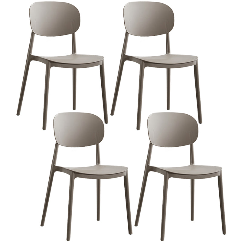 Plastic Scandinavian Dining Room Chair Matte Finish Open Back Dining Side Chair