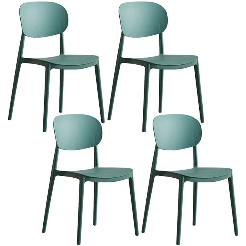 Plastic Scandinavian Dining Room Chair Matte Finish Open Back Dining Side Chair