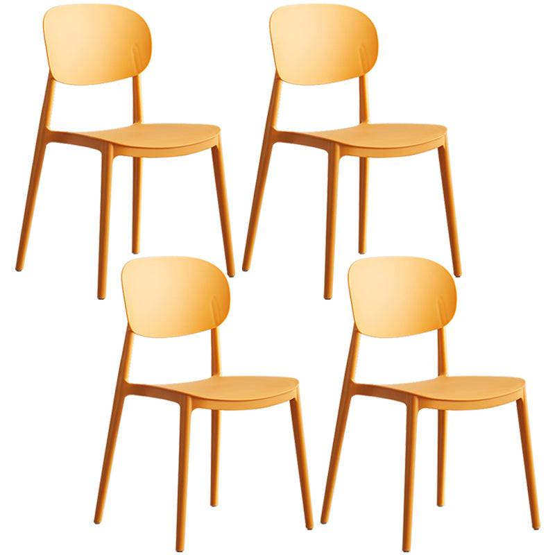 Plastic Scandinavian Dining Room Chair Matte Finish Open Back Dining Side Chair