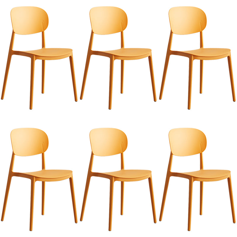 Plastic Scandinavian Dining Room Chair Matte Finish Open Back Dining Side Chair