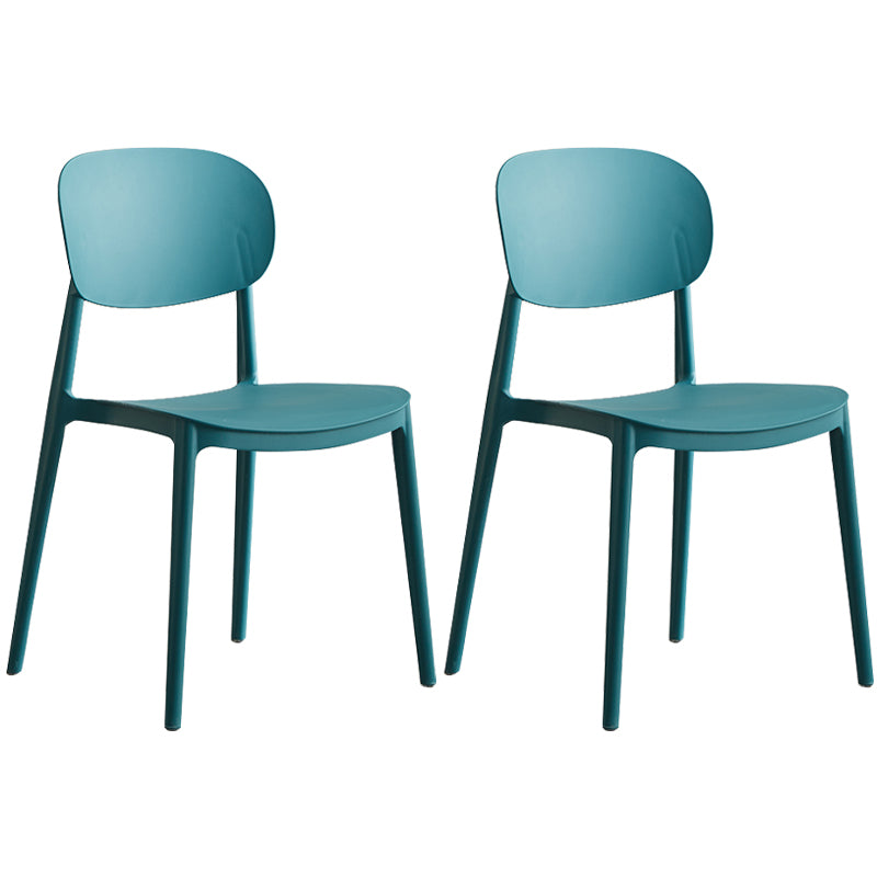 Plastic Scandinavian Dining Room Chair Matte Finish Open Back Dining Side Chair