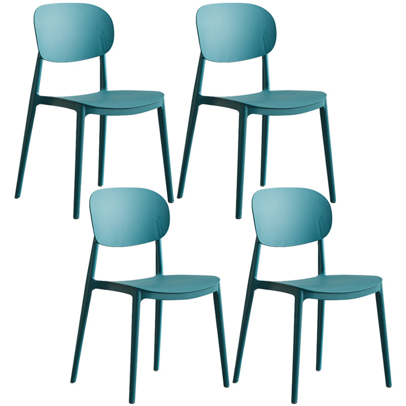 Plastic Scandinavian Dining Room Chair Matte Finish Open Back Dining Side Chair