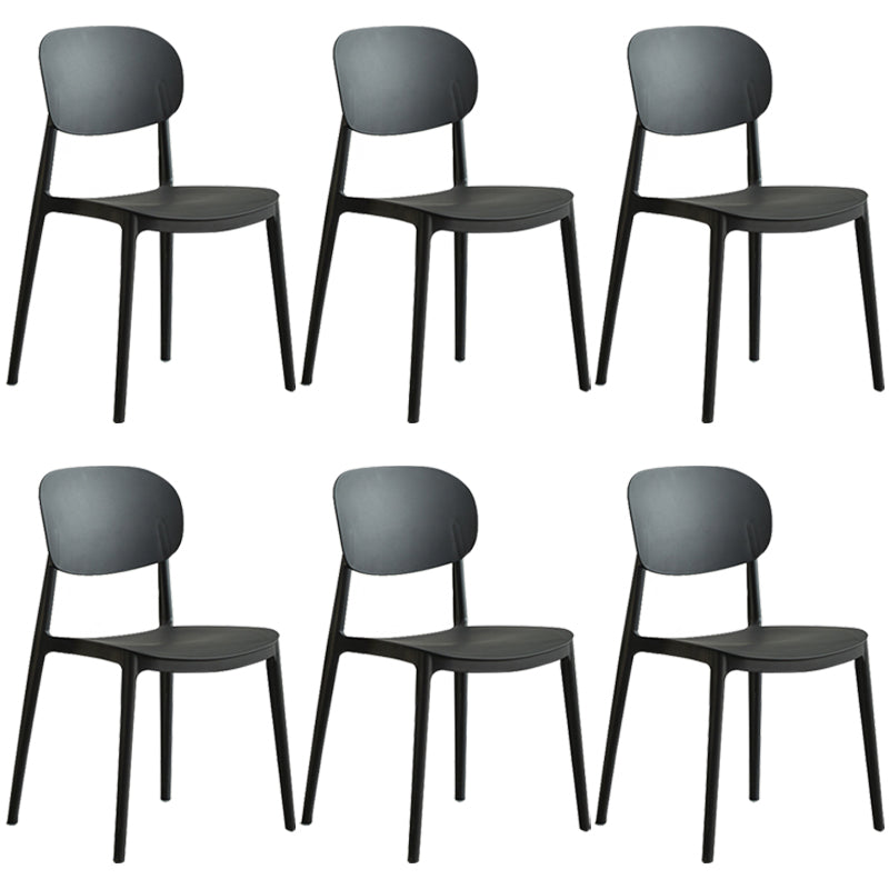 Plastic Scandinavian Dining Room Chair Matte Finish Open Back Dining Side Chair