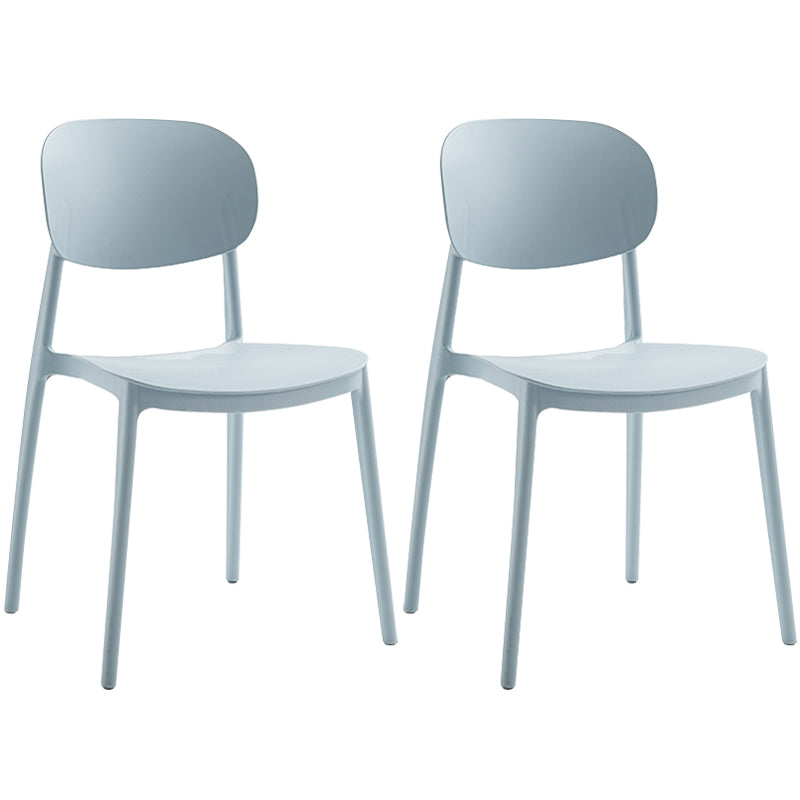 Plastic Scandinavian Dining Room Chair Matte Finish Open Back Dining Side Chair