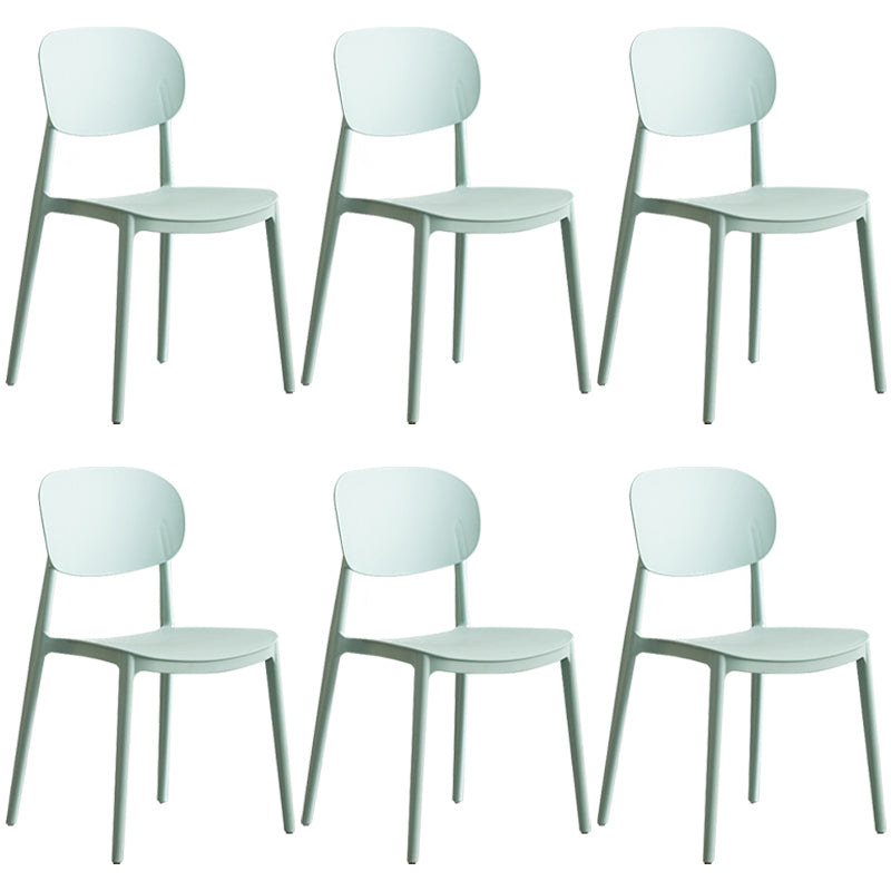 Plastic Scandinavian Dining Room Chair Matte Finish Open Back Dining Side Chair