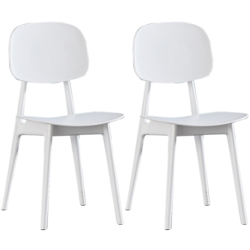 Plastic Scandinavian Dining Room Chair Matte Finish Open Back Dining Side Chair