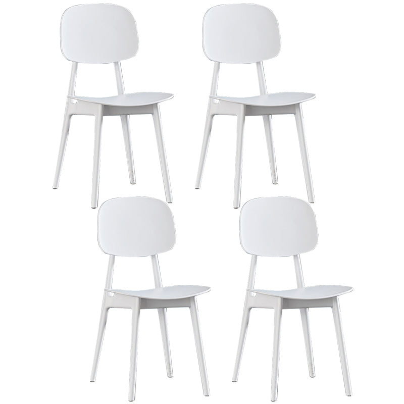 Plastic Scandinavian Dining Room Chair Matte Finish Open Back Dining Side Chair