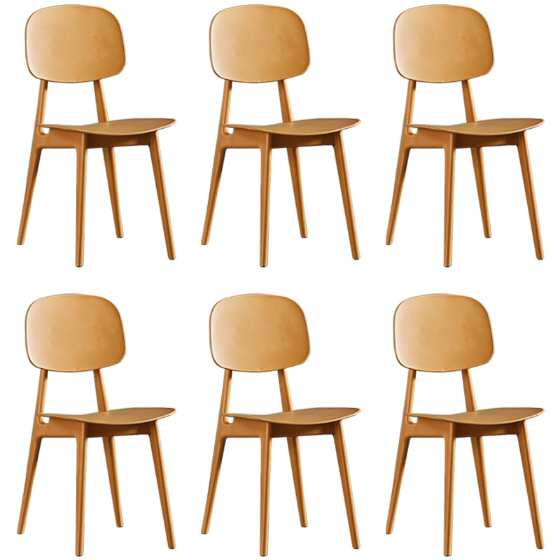Plastic Scandinavian Dining Room Chair Matte Finish Open Back Dining Side Chair