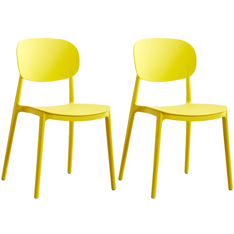 Plastic Scandinavian Dining Room Chair Matte Finish Open Back Dining Side Chair