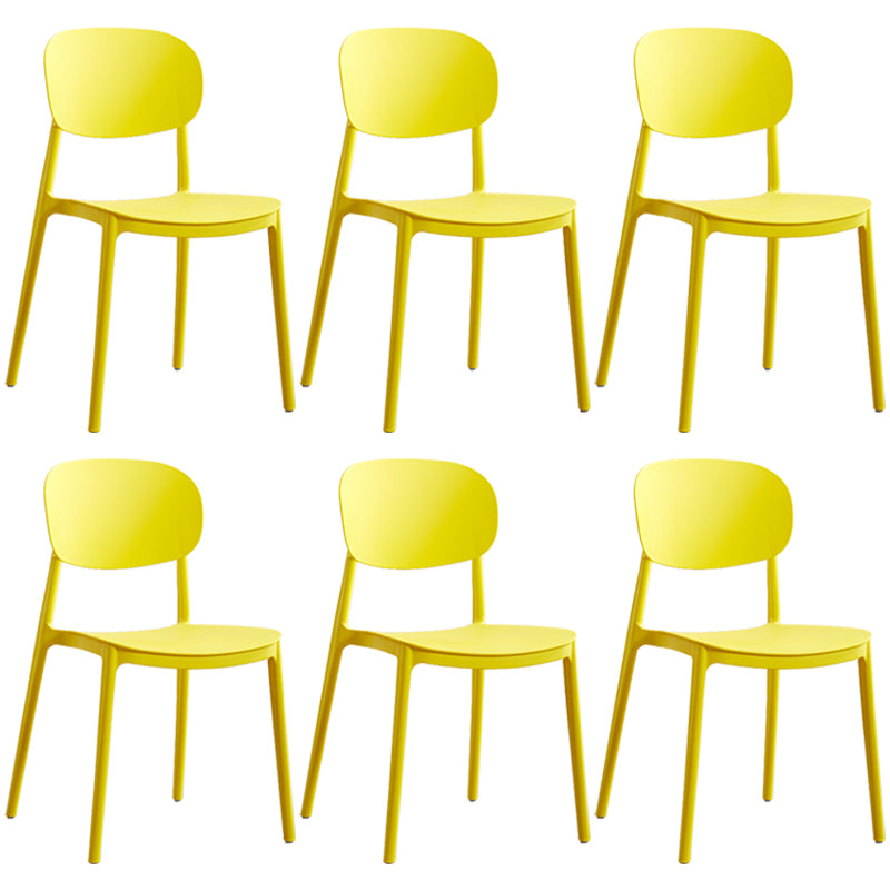 Plastic Scandinavian Dining Room Chair Matte Finish Open Back Dining Side Chair