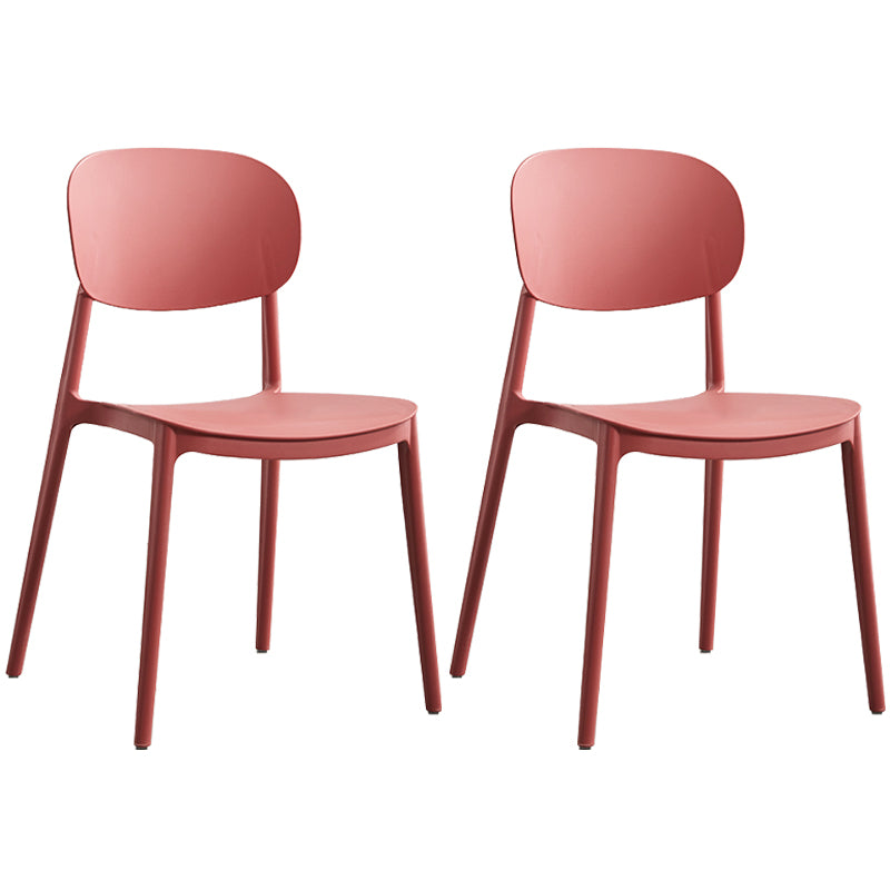 Plastic Scandinavian Dining Room Chair Matte Finish Open Back Dining Side Chair