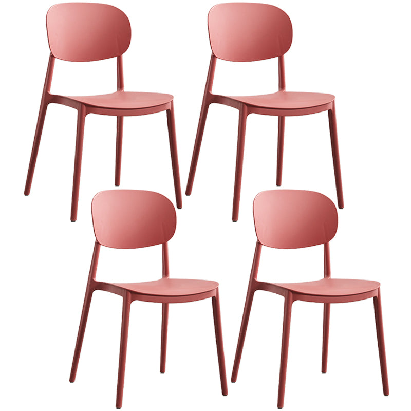 Plastic Scandinavian Dining Room Chair Matte Finish Open Back Dining Side Chair