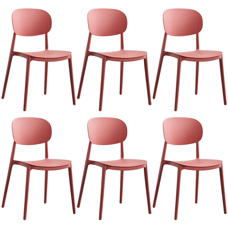 Plastic Scandinavian Dining Room Chair Matte Finish Open Back Dining Side Chair
