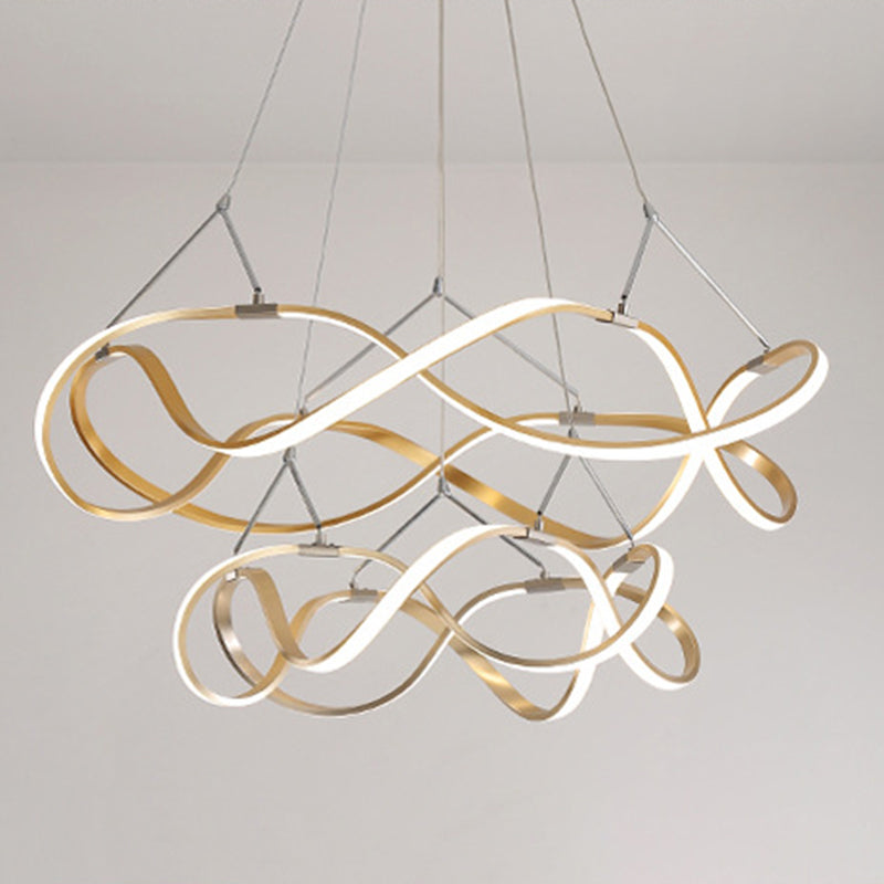 Multi Lights Aluminum Chandelier Lighting Fixtures Modern Style Multi-Tier Pendant Light