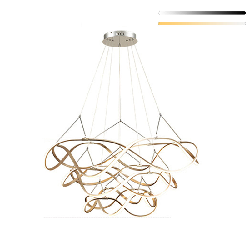 Multi Lights Aluminum Chandelier Lighting Fixtures Modern Style Multi-Tier Pendant Light