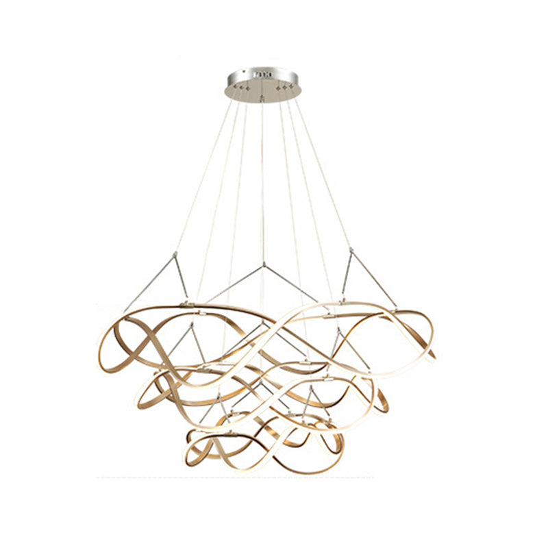 Multi Lights Aluminum Chandelier Lighting Fixtures Modern Style Multi-Tier Pendant Light