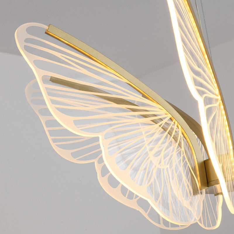 Butterfly Acrylic Ceiling Lamp Modern Style Multi Lights Pendant Lighting Fixtures