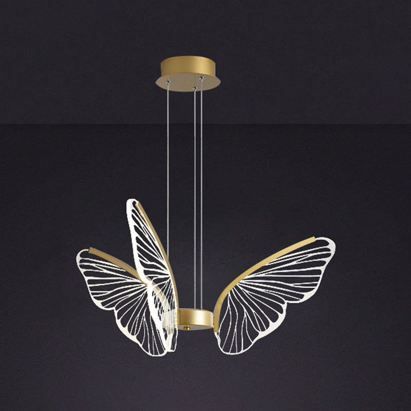Butterfly Acrylic Ceiling Lamp Modern Style Multi Lights Pendant Lighting Fixtures