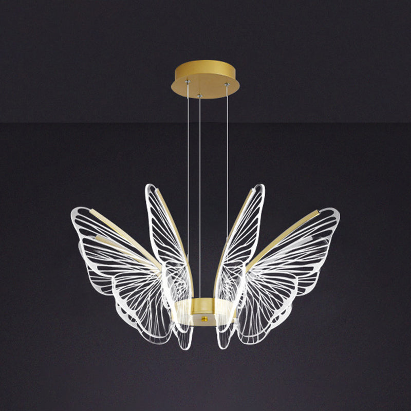 Butterfly Acrylic Ceiling Lamp Modern Style Multi Lights Pendant Lighting Fixtures