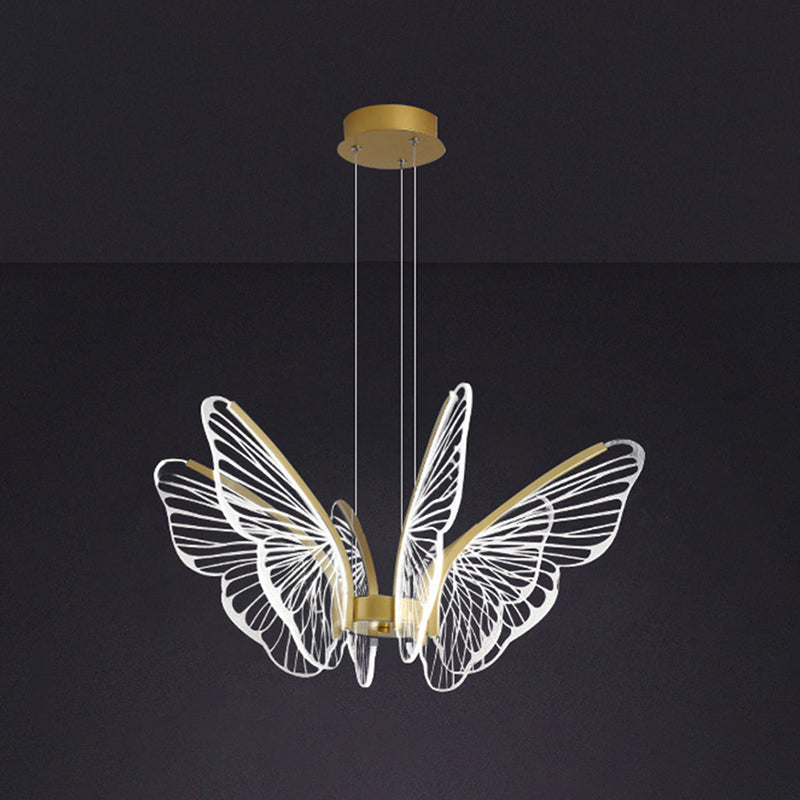 Butterfly Acrylic Ceiling Lamp Modern Style Multi Lights Pendant Lighting Fixtures