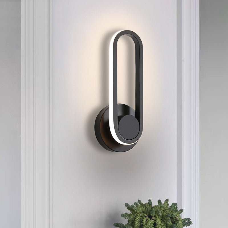 Acrylic Oval LED Wall Sconce in Modern Concise Style Aluminium Rotatable Wall Lamp for Bedroom
