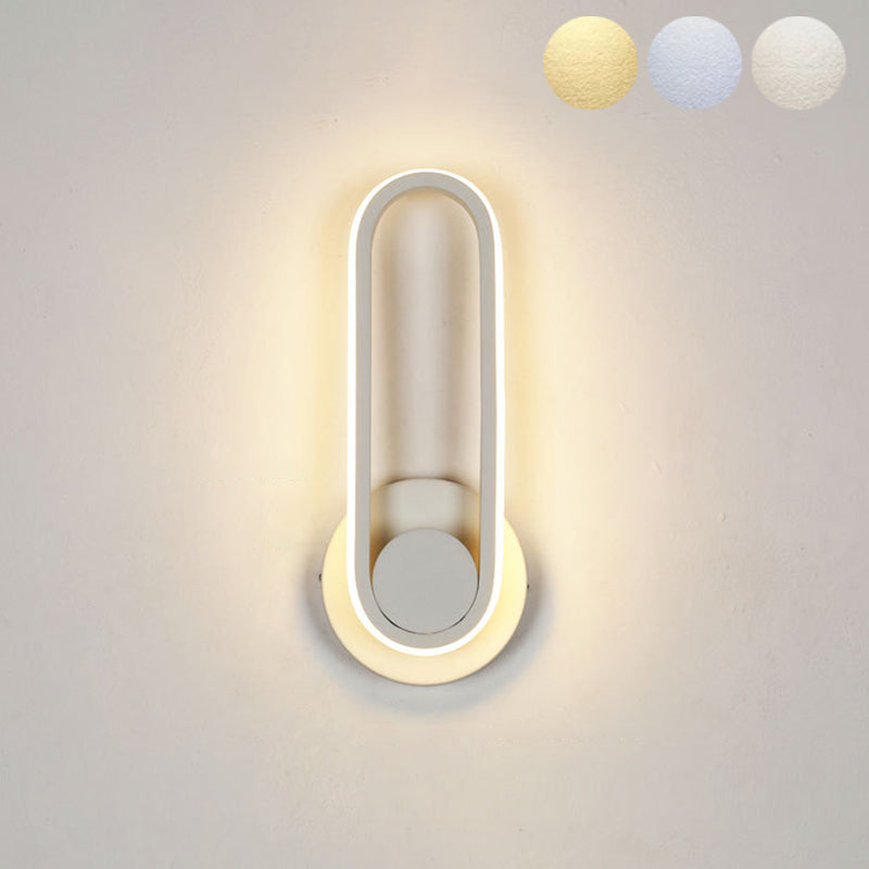 Acrylic Oval LED Wall Sconce in Modern Concise Style Aluminium Rotatable Wall Lamp for Bedroom