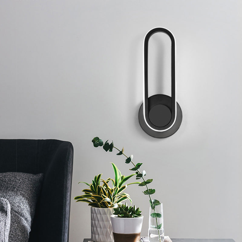 Acrylic Oval LED Wall Sconce in Modern Concise Style Aluminium Rotatable Wall Lamp for Bedroom