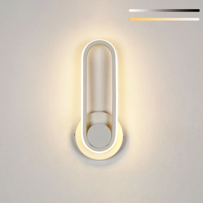 Acrylic Oval LED Wall Sconce in Modern Concise Style Aluminium Rotatable Wall Lamp for Bedroom