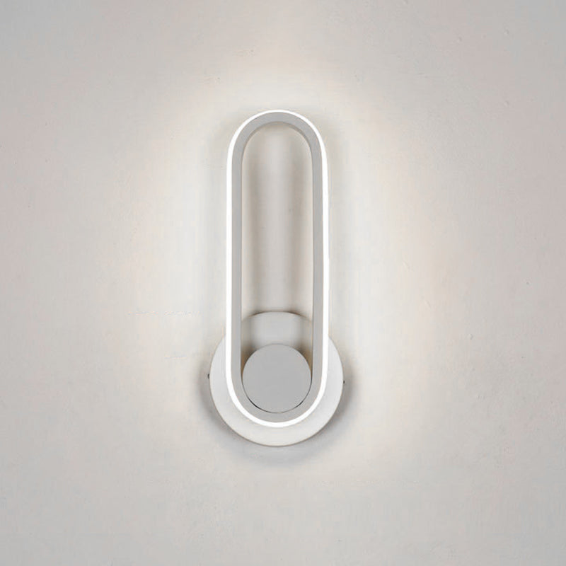 Acrylic Oval LED Wall Sconce in Modern Concise Style Aluminium Rotatable Wall Lamp for Bedroom