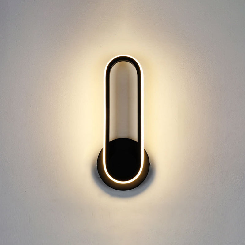 Acrylic Oval LED Wall Sconce in Modern Concise Style Aluminium Rotatable Wall Lamp for Bedroom