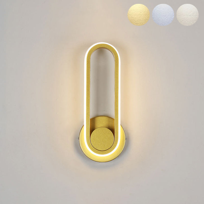 Acrylic Oval LED Wall Sconce in Modern Concise Style Aluminium Rotatable Wall Lamp for Bedroom