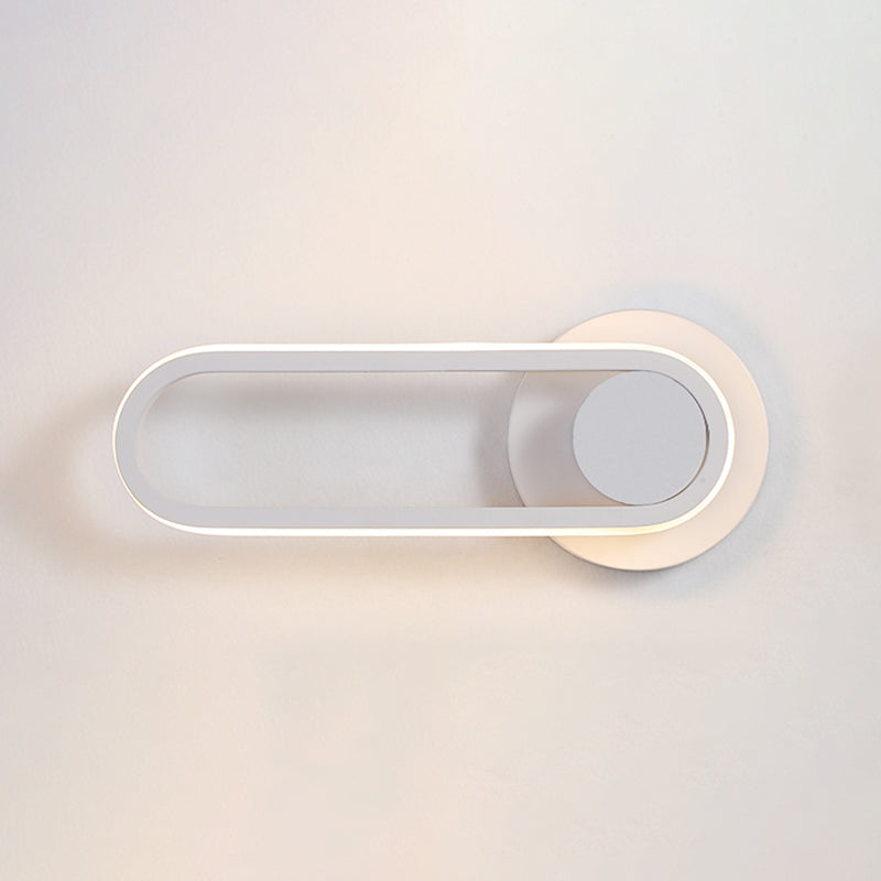 Acrylic Oval LED Wall Sconce in Modern Concise Style Aluminium Rotatable Wall Lamp for Bedroom