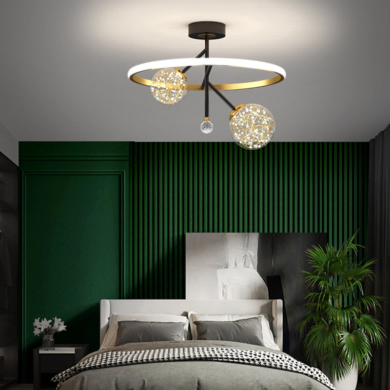 Fixations modernes de la lumière du Mont-Flush Spherical Flush Mount Ceiling Fixture