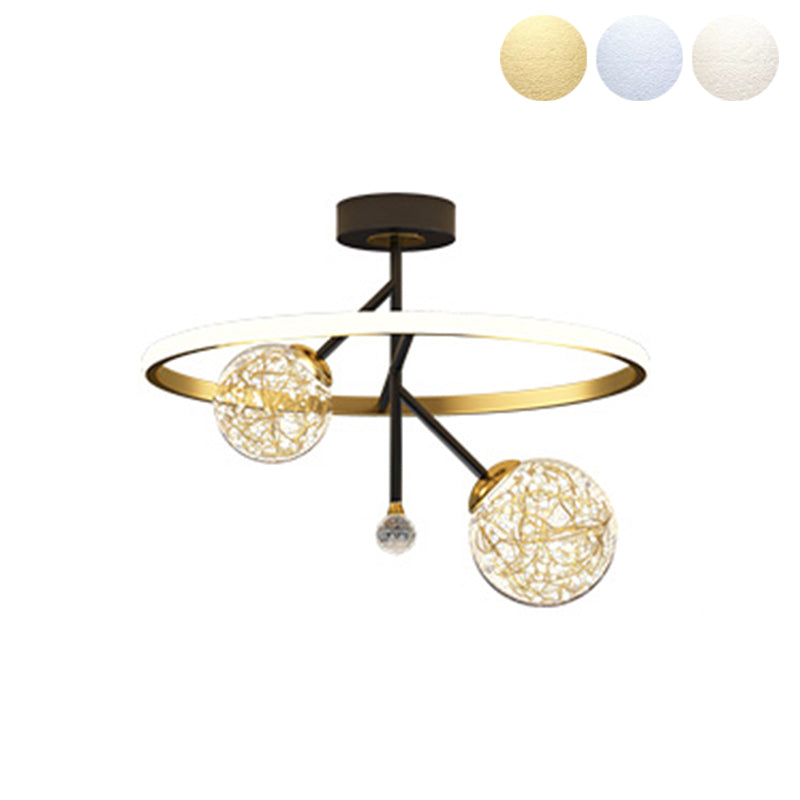 Fixations modernes de la lumière du Mont-Flush Spherical Flush Mount Ceiling Fixture