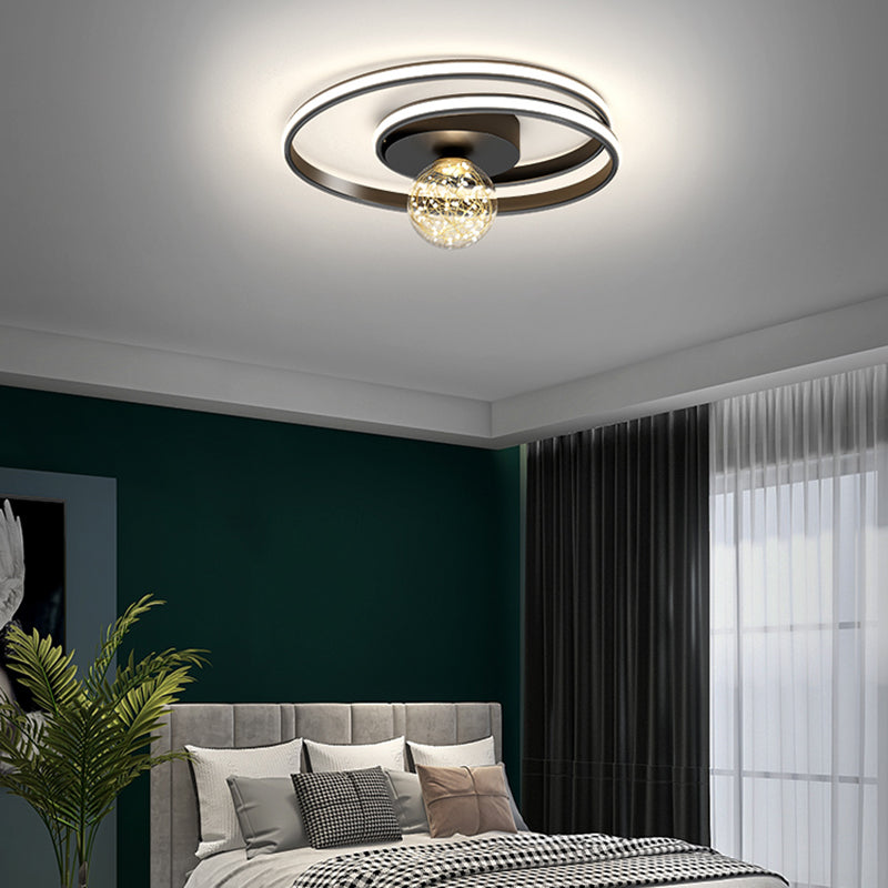 Fixations modernes de la lumière du Mont-Flush Spherical Flush Mount Ceiling Fixture