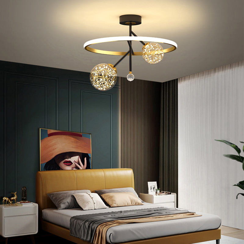 Fixations modernes de la lumière du Mont-Flush Spherical Flush Mount Ceiling Fixture