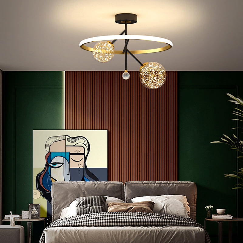 Fixations modernes de la lumière du Mont-Flush Spherical Flush Mount Ceiling Fixture