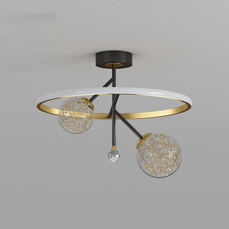 Fixations modernes de la lumière du Mont-Flush Spherical Flush Mount Ceiling Fixture