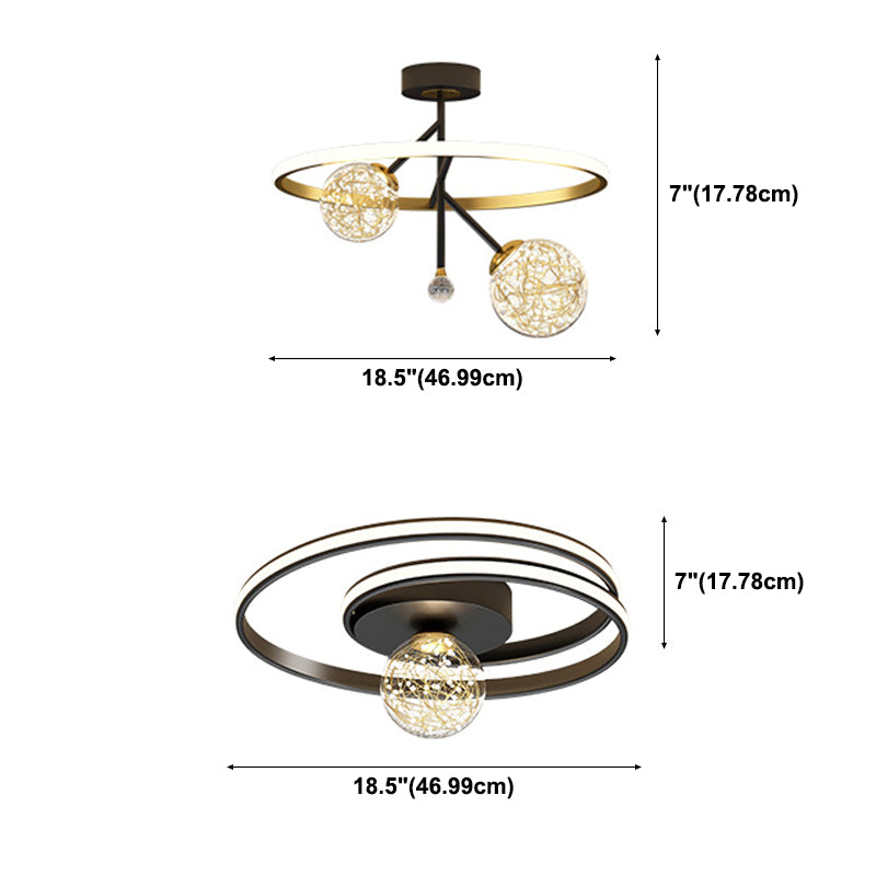 Fixations modernes de la lumière du Mont-Flush Spherical Flush Mount Ceiling Fixture