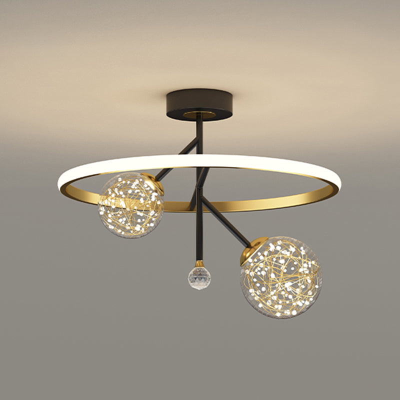 Fixations modernes de la lumière du Mont-Flush Spherical Flush Mount Ceiling Fixture