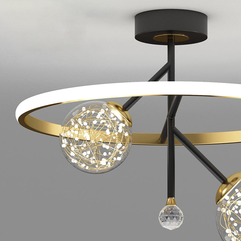 Fixations modernes de la lumière du Mont-Flush Spherical Flush Mount Ceiling Fixture