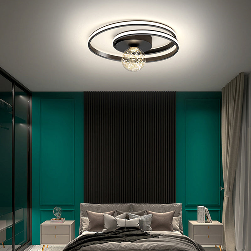 Fixations modernes de la lumière du Mont-Flush Spherical Flush Mount Ceiling Fixture