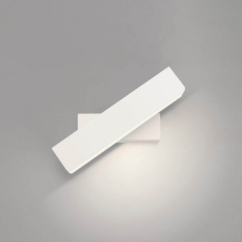 Lampada a parete a LED in ferro laccata in stile moderno rettangolare a parete rotabile per camera da letto