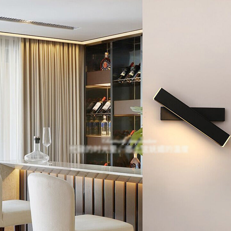 Acryl schwarzer LED -Wandleuchten im modernen prägnanten Stil Aluminium rechteckig rotierbare Wandlampe