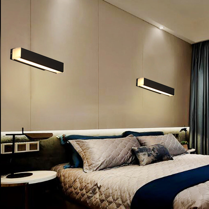 Acryl schwarzer LED -Wandleuchten im modernen prägnanten Stil Aluminium rechteckig rotierbare Wandlampe