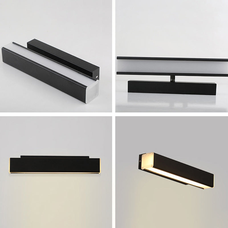 Acryl schwarzer LED -Wandleuchten im modernen prägnanten Stil Aluminium rechteckig rotierbare Wandlampe