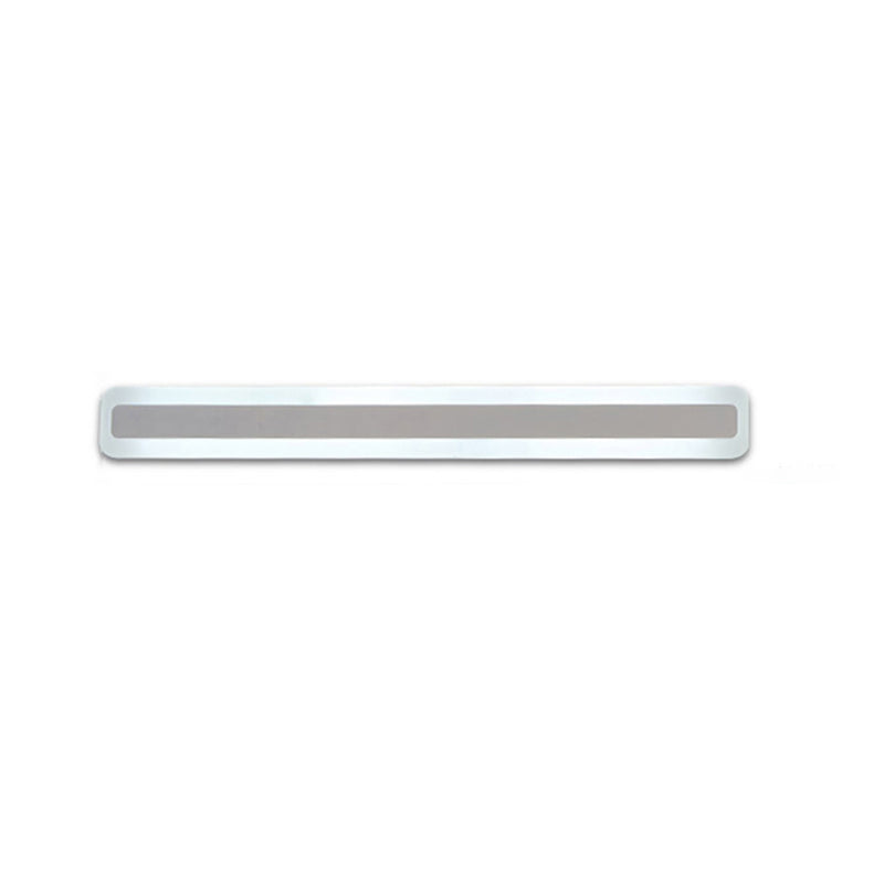1-Light Linear Shade Wall Sconce Modern Simple Style Mirror Wall Lighting in Silver