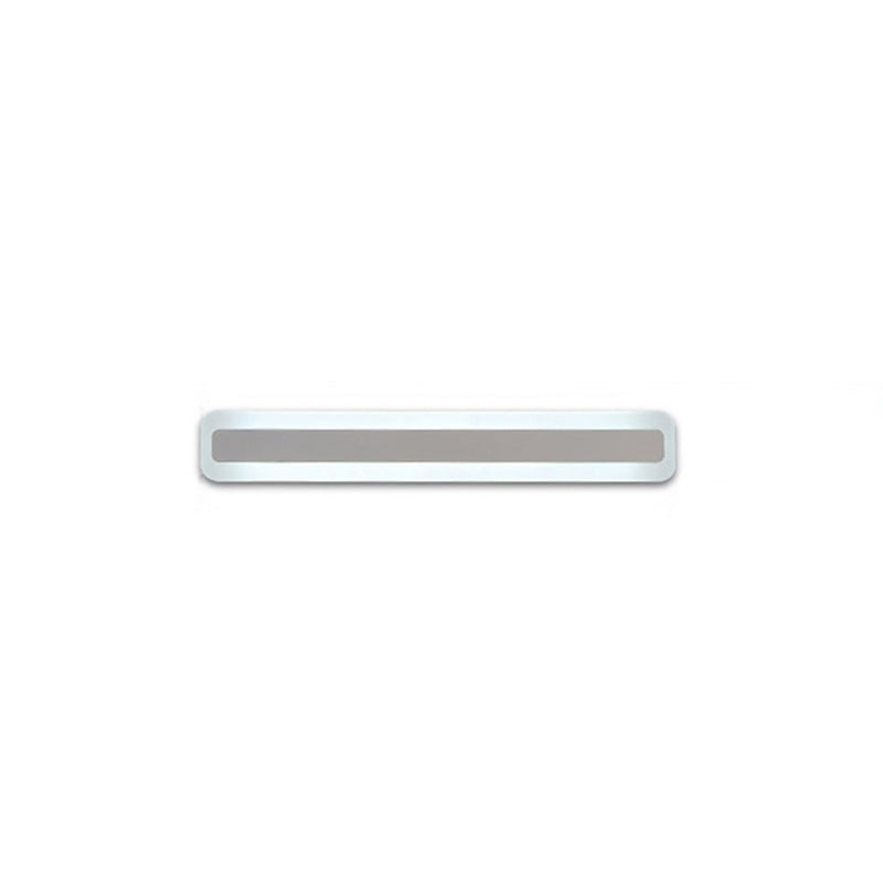 1-Light Linear Shade Wall Sconce Modern Simple Style Mirror Wall Lighting in Silver