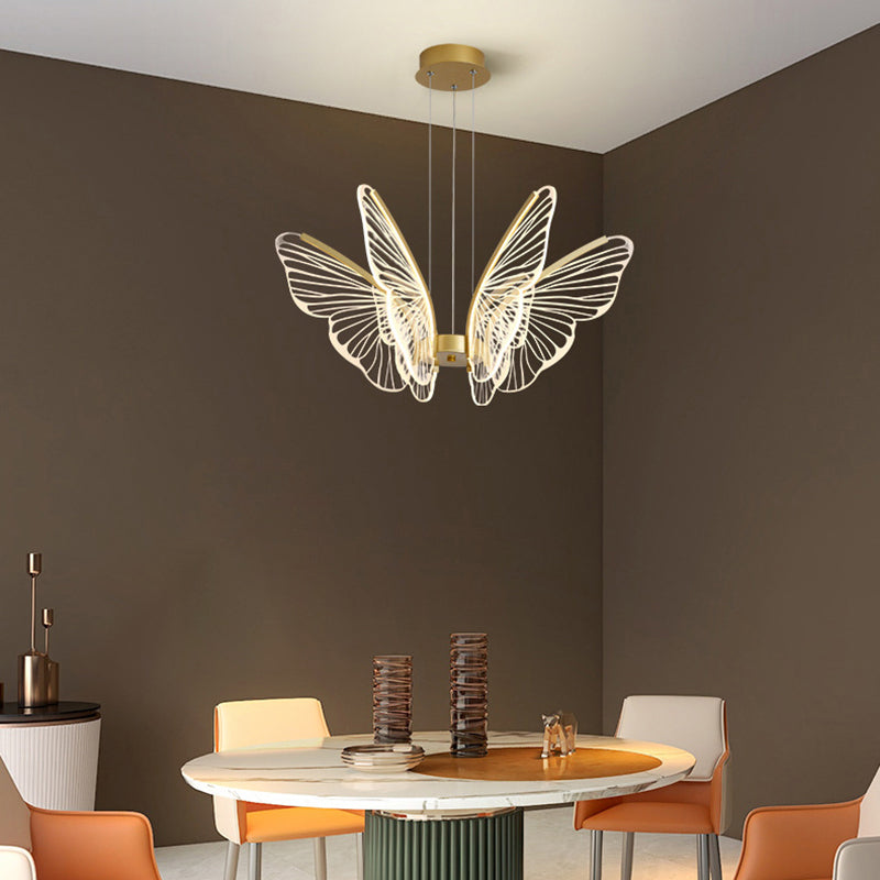 Modern Style Butterfly Ceiling Suspension Lamp Multi Lights Acrylic Hanging Lamp