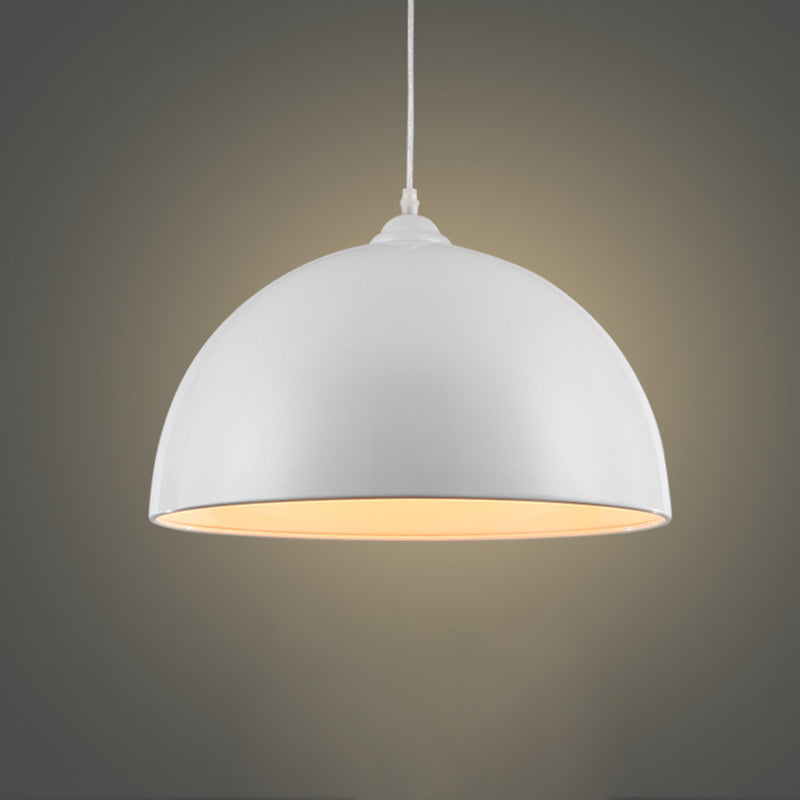 Lámpara colgante de tono de cúpula de 1 luces, luz colgante de metal contemporáneo para restaurante
